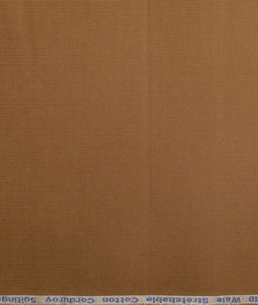 Arvind Tresca  Corduroy Cotton 18 Wales Stretchable Suiting Fabric (Tiger Orange)