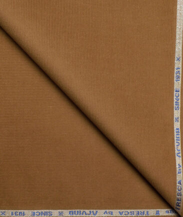 Arvind Tresca  Corduroy Cotton 18 Wales Stretchable Suiting Fabric (Tiger Orange)