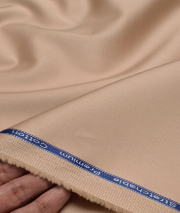 Arvind  Solids Premium Cotton Stretchable Trouser or Chinos Fabric (Brandy Beige)