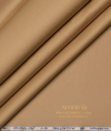 Arvind  Solids Premium Cotton Stretchable Trouser or Chinos Fabric (Fawn Beige)