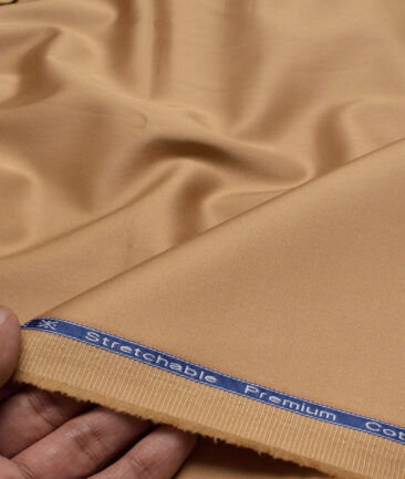 Arvind  Solids Premium Cotton Stretchable Trouser or Chinos Fabric (Sand Brown)