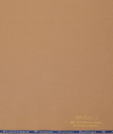 Arvind  Solids Premium Cotton Stretchable Trouser or Chinos Fabric (Sand Brown)