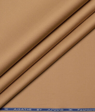Arvind  Solids Premium Cotton Stretchable Trouser or Chinos Fabric (Sand Brown)