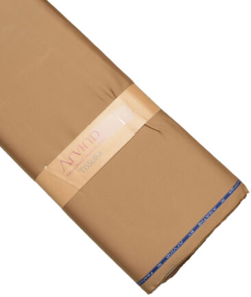 Arvind  Solids Premium Cotton Stretchable Trouser or Chinos Fabric (Sand Brown)