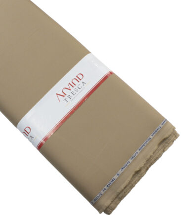 Arvind Tresca  Solids Wrinkle Resistant Premium Cotton Stretchable Trouser or Chinos Fabric (Brown) - Image 5