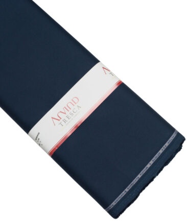 Arvind Tresca  Solids Wrinkle Resistant Premium Cotton Stretchable Trouser or Chinos Fabric (Dark Royal Blue)