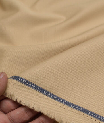 Arvind Tresca  Structured Cotton Stretchable Trouser or Chinos Fabric (Beige)