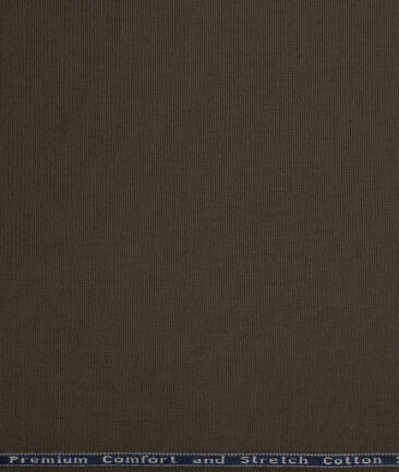 Arvind Tresca  Structured Cotton Stretchable Trouser or Chinos Fabric (Dark Olive Green)