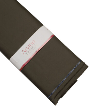 Arvind Tresca  Structured Cotton Stretchable Trouser or Chinos Fabric (Dark Olive Green)