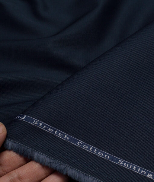 Arvind Tresca  Structured Cotton Stretchable Trouser or Chinos Fabric (Dark Royal Blue)