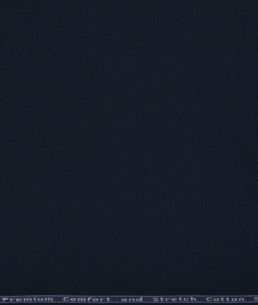 Arvind Tresca  Structured Cotton Stretchable Trouser or Chinos Fabric (Dark Royal Blue)
