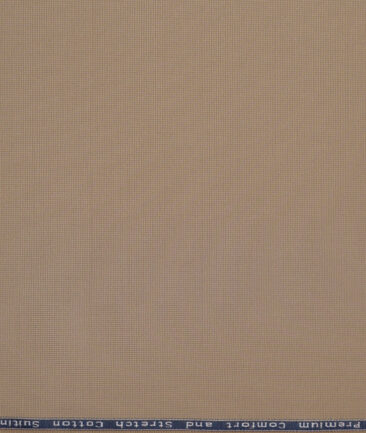 Arvind Tresca  Structured Cotton Stretchable Trouser or Chinos Fabric (Light Brown)