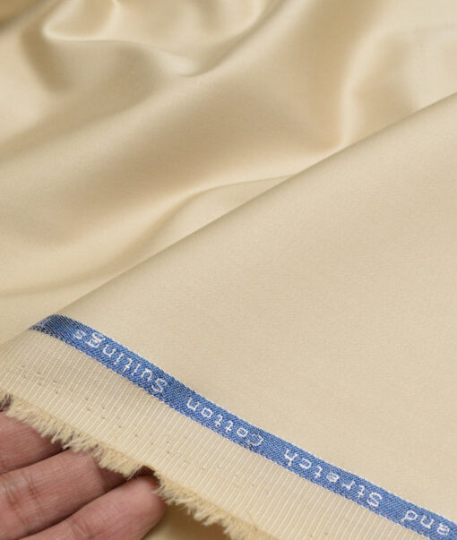 Arvind Tresca  Solids Cotton Stretchable Trouser or Chinos Fabric (Beige)