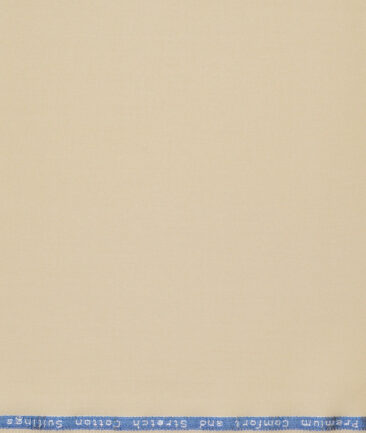 Arvind Tresca  Solids Cotton Stretchable Trouser or Chinos Fabric (Beige)