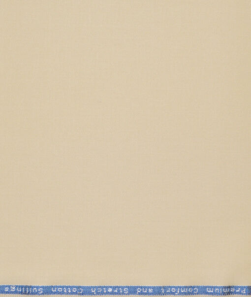 Arvind Tresca  Solids Cotton Stretchable Trouser or Chinos Fabric (Beige)