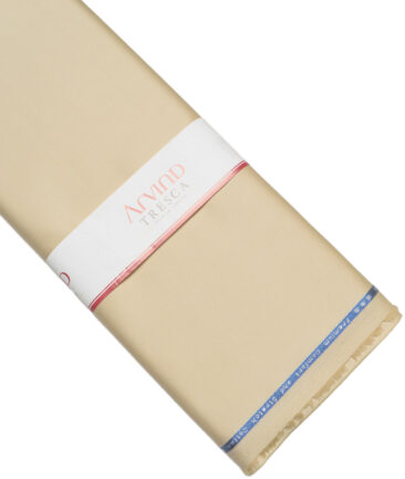 Arvind Tresca  Solids Cotton Stretchable Trouser or Chinos Fabric (Beige)