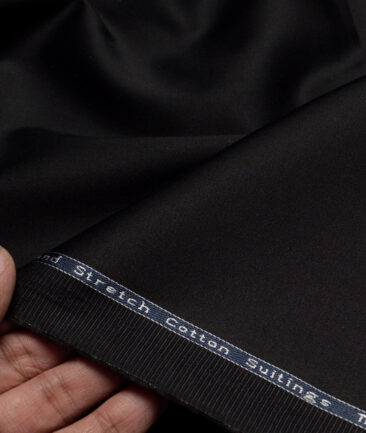 Arvind Tresca  Solids Cotton Stretchable Trouser or Chinos Fabric (Black)
