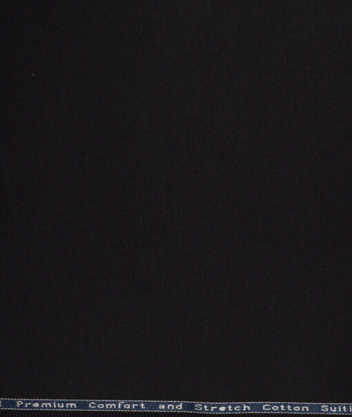 Arvind Tresca  Solids Cotton Stretchable Trouser or Chinos Fabric (Black)