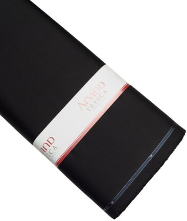 Arvind Tresca  Solids Cotton Stretchable Trouser or Chinos Fabric (Black)