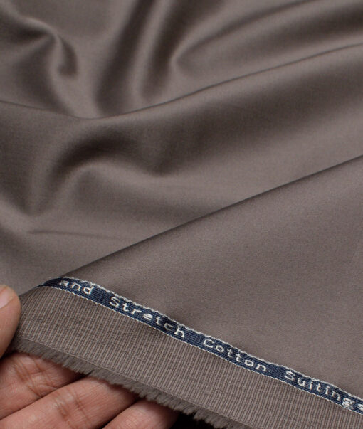 Arvind Tresca  Solids Cotton Stretchable Trouser or Chinos Fabric (Brownish Grey)