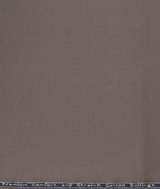 Arvind Tresca  Solids Cotton Stretchable Trouser or Chinos Fabric (Brownish Grey)