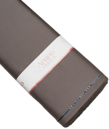 Arvind Tresca  Solids Cotton Stretchable Trouser or Chinos Fabric (Brownish Grey)