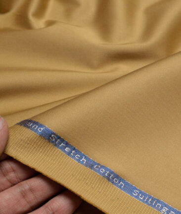 Arvind Tresca  Solids Cotton Stretchable Trouser or Chinos Fabric (Camel Brown)