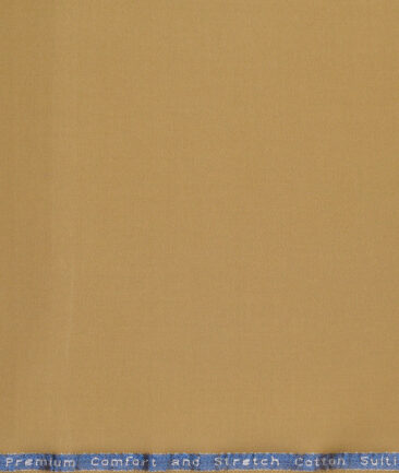 Arvind Tresca  Solids Cotton Stretchable Trouser or Chinos Fabric (Camel Brown)