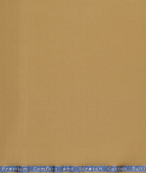 Arvind Tresca  Solids Cotton Stretchable Trouser or Chinos Fabric (Camel Brown)