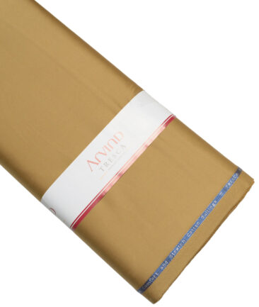 Arvind Tresca  Solids Cotton Stretchable Trouser or Chinos Fabric (Camel Brown)