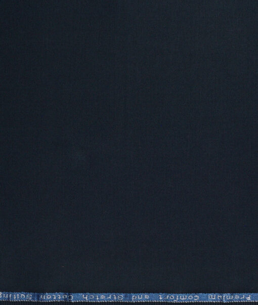 Arvind Tresca  Solids Cotton Stretchable Trouser or Chinos Fabric (Dark Peacock Blue)