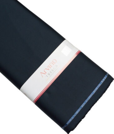 Arvind Tresca  Solids Cotton Stretchable Trouser or Chinos Fabric (Dark Peacock Blue)