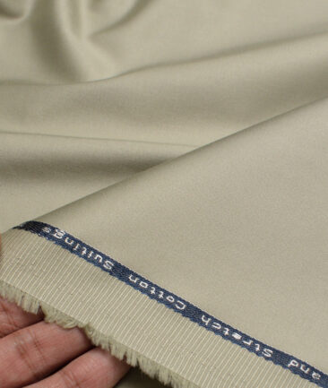 Arvind Tresca  Solids Cotton Stretchable Trouser or Chinos Fabric (Light Pistachios Green)