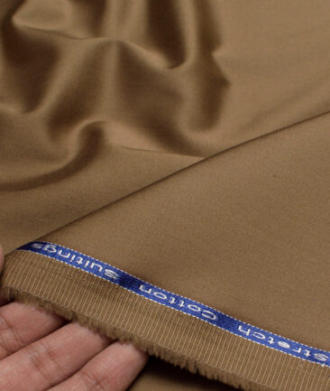 Arvind Tresca  Solids Cotton Stretchable Trouser or Chinos Fabric (Mocha Brown)