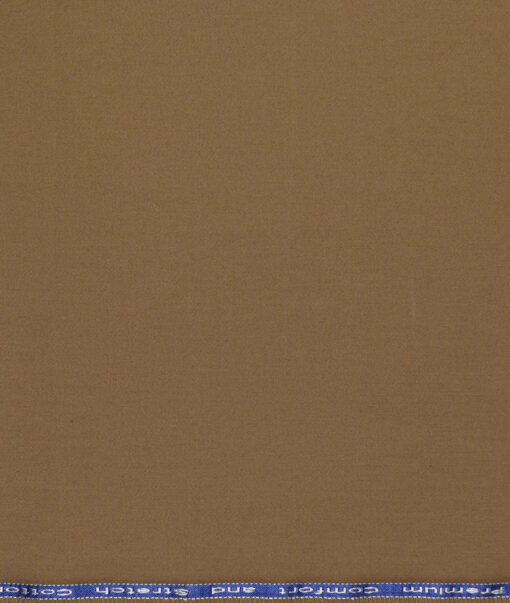 Arvind Tresca  Solids Cotton Stretchable Trouser or Chinos Fabric (Mocha Brown)