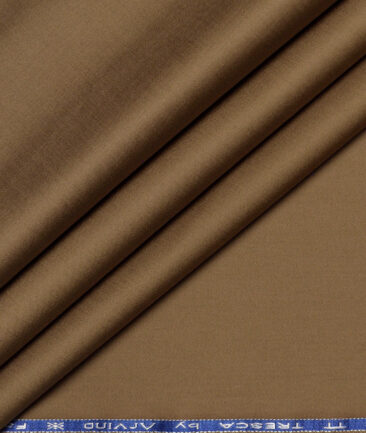 Arvind Tresca  Solids Cotton Stretchable Trouser or Chinos Fabric (Mocha Brown)