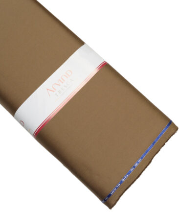 Arvind Tresca  Solids Cotton Stretchable Trouser or Chinos Fabric (Mocha Brown)
