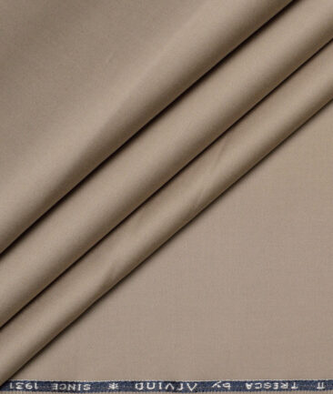 Arvind Tresca  Solids Cotton Stretchable Trouser or Chinos Fabric (Mushroom Brown)