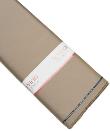 Arvind Tresca  Solids Cotton Stretchable Trouser or Chinos Fabric (Mushroom Brown)