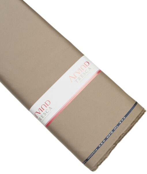 Arvind Tresca  Solids Cotton Stretchable Trouser or Chinos Fabric (Mushroom Brown)