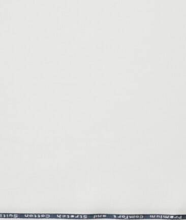 Arvind Tresca  Solids Cotton Stretchable Trouser or Chinos Fabric (White)