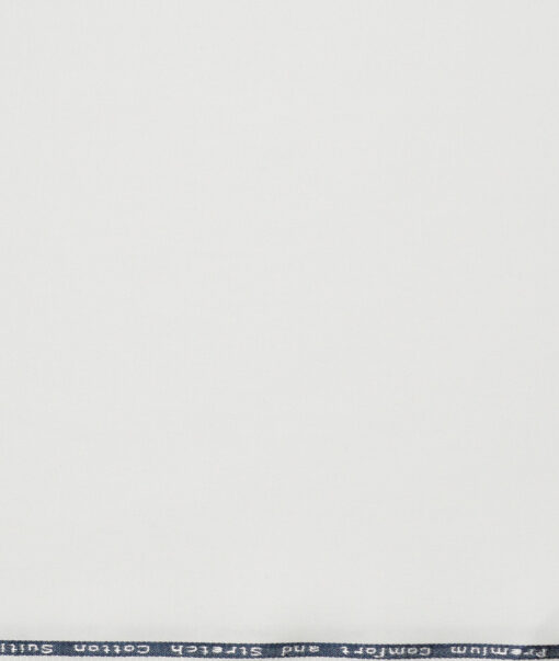 Arvind Tresca  Solids Cotton Stretchable Trouser or Chinos Fabric (White)
