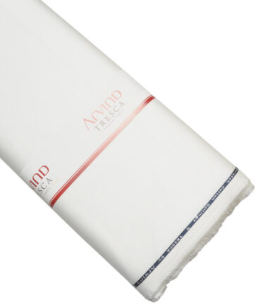 Arvind Tresca  Solids Cotton Stretchable Trouser or Chinos Fabric (White)