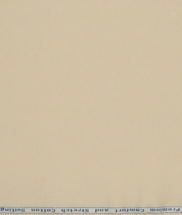 Arvind Tresca  Solids Cotton Stretchable Trouser or Chinos Fabric (Beige)