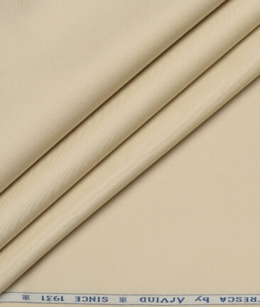 Arvind Tresca  Solids Cotton Stretchable Trouser or Chinos Fabric (Beige)
