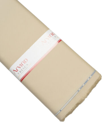 Arvind Tresca  Solids Cotton Stretchable Trouser or Chinos Fabric (Beige)