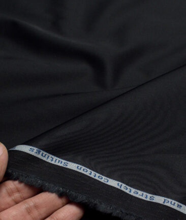 Arvind Tresca  Solids Cotton Stretchable Trouser or Chinos Fabric (Black)