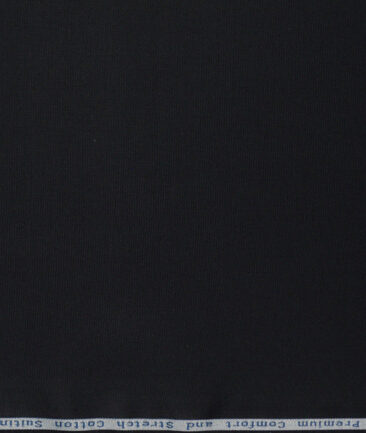 Arvind Tresca  Solids Cotton Stretchable Trouser or Chinos Fabric (Black)