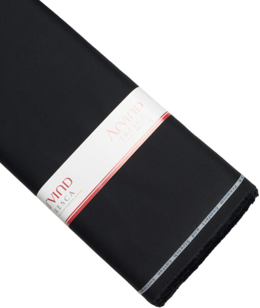 Arvind Tresca  Solids Cotton Stretchable Trouser or Chinos Fabric (Black)