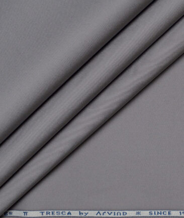Arvind Tresca  Solids Cotton Stretchable Trouser or Chinos Fabric (Dark Grey)